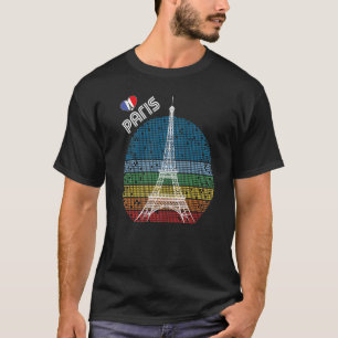 Love Paris Retro Eiffel Tower France Souvenir Fren T-Shirt