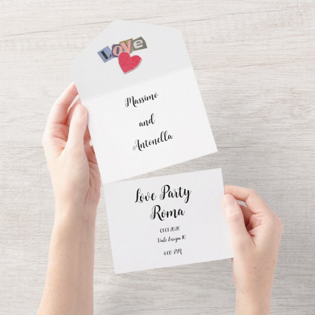 LOVE PARTY ALL IN ONE INVITATION (Tearaway)