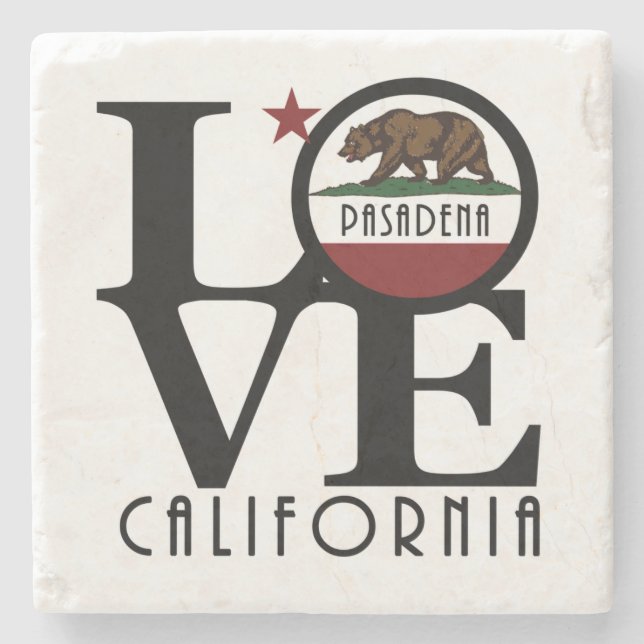 LOVE Pasadena Calfornia Stone Coaster (Front)