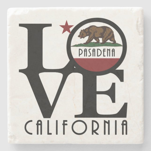 LOVE Pasadena California Stone Coaster (Front)