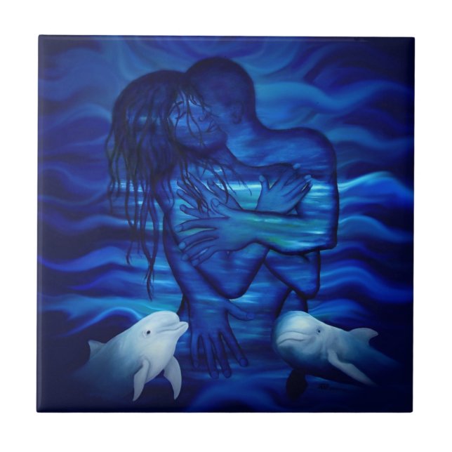 Love, Passion act - pair with Dolphin pair Ceramic Tile (Front)