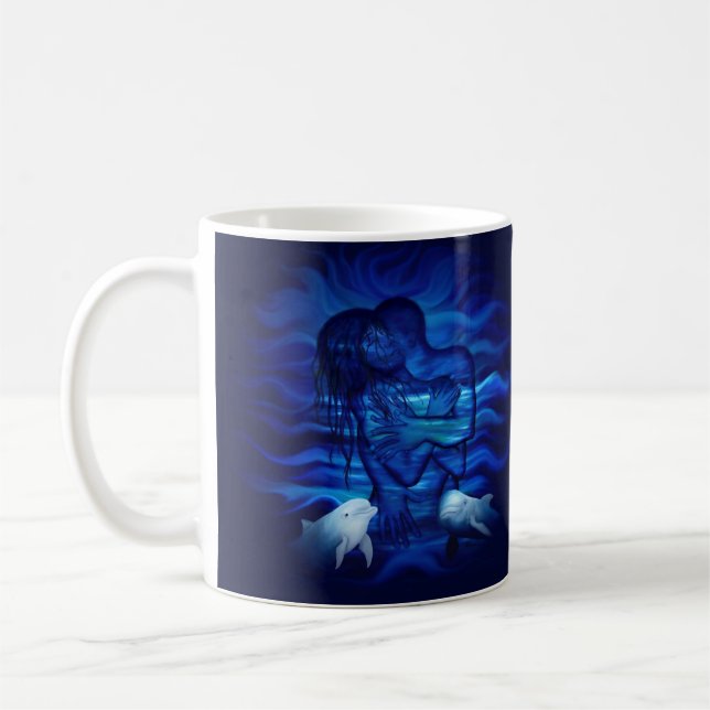 Love, Passion act - pair with Dolphin pair Coffee Mug (Left)
