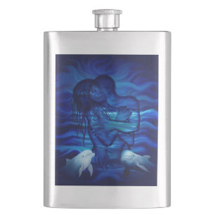 Love, Passion act - pair with Dolphin pair Hip Flask