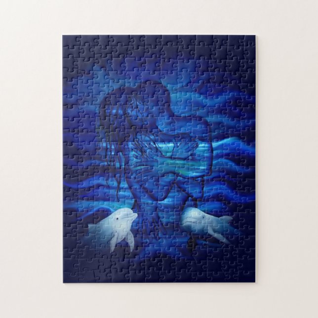 Love, Passion act - pair with Dolphin pair Jigsaw Puzzle (Vertical)