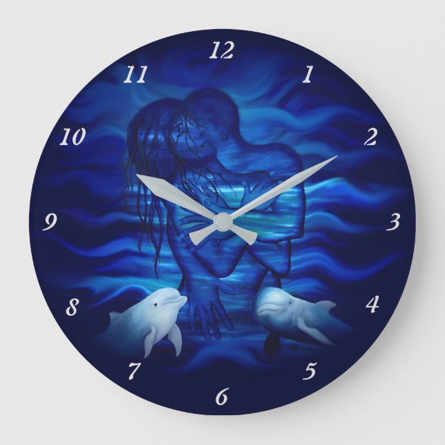 Love, Passion act - pair with Dolphin pair Large Clock (Front)