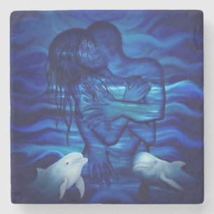 Love, Passion act - pair with Dolphin pair Stone Coaster