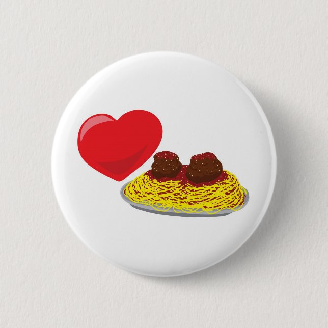 Love pasta!  Customisable: 6 Cm Round Badge (Front)