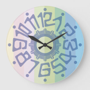 Love PASTEL COLORS by Masanser Large Clock