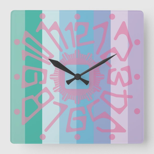 Love PASTEL COLORS  by Masanser Square Wall Clock (Front)