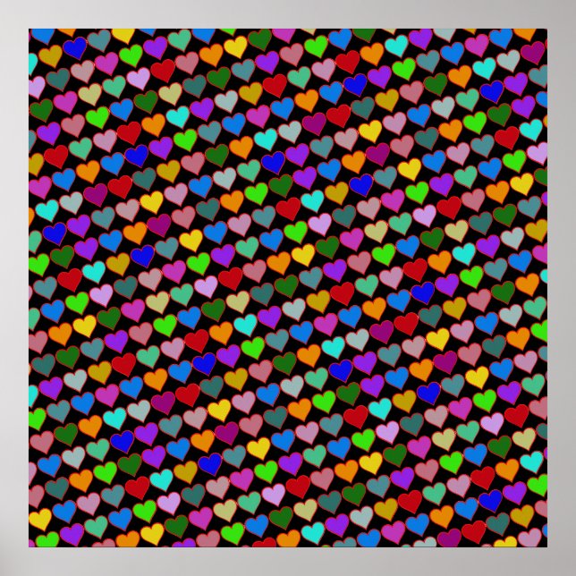 love pattern art colour poster (Front)