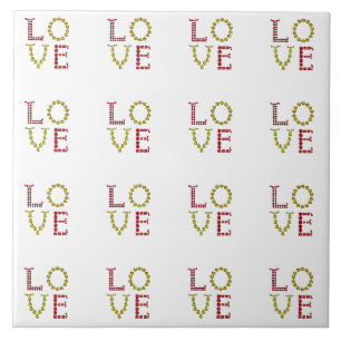 Love Pattern Ceramic Tile