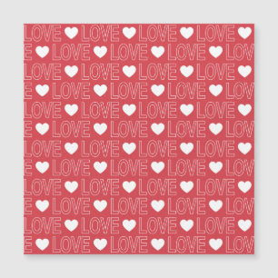 Love Pattern Magnetic Card - White Outline