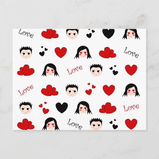 Love pattern - Postcard (Front)