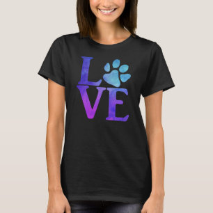Love Paw Classic Blue and Purple T-Shirt