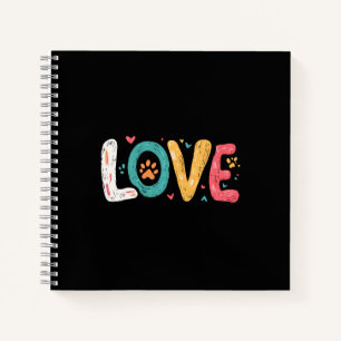 LOVE Paw – Cute Pet Lover Typography Art Notebook