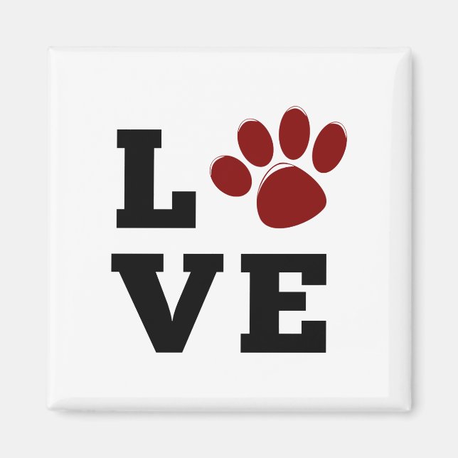 Love Paw Print Animal Lover Dog Lover Magnet (Front)