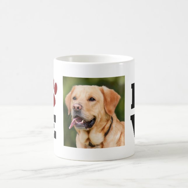 Love Paw Print Animal Lover Dog Lover Photo Coffee Mug (Center)