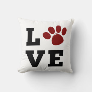 Love Paw Print Animal Lover Dog Lover Photo Cushion