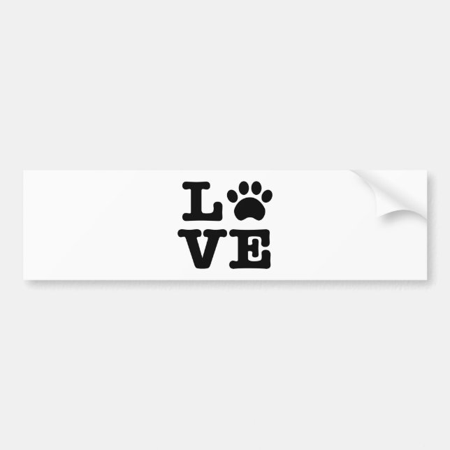 Love Paw Print Bumper Sticker (Front)