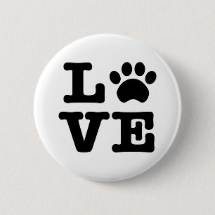 Love Paw Print Button