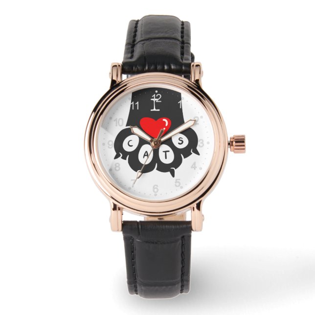 Love Paw Print - Choose background colour Watch (Front)