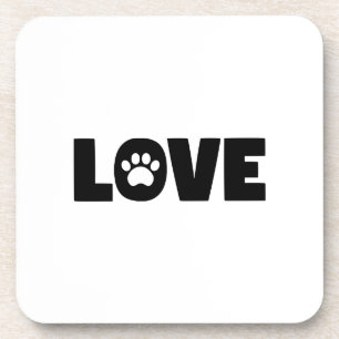 Love Paw Print Coaster