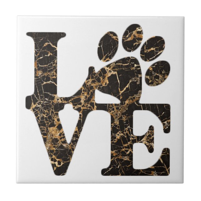 Love Paw Print - Gifts for Dog Lovers Ceramic Tile (Front)