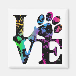 Love Paw Print Magnet