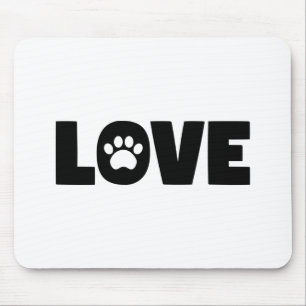 Love Paw Print Mouse Pad