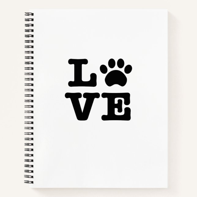 Love Paw Print Notebook (Front)