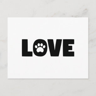 Love Paw Print Postcard