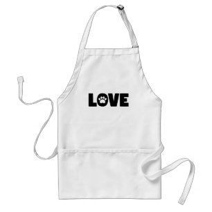 Love Paw Print Standard Apron