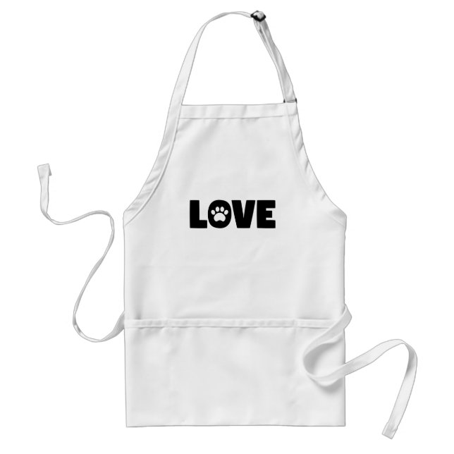 Love Paw Print Standard Apron (Front)