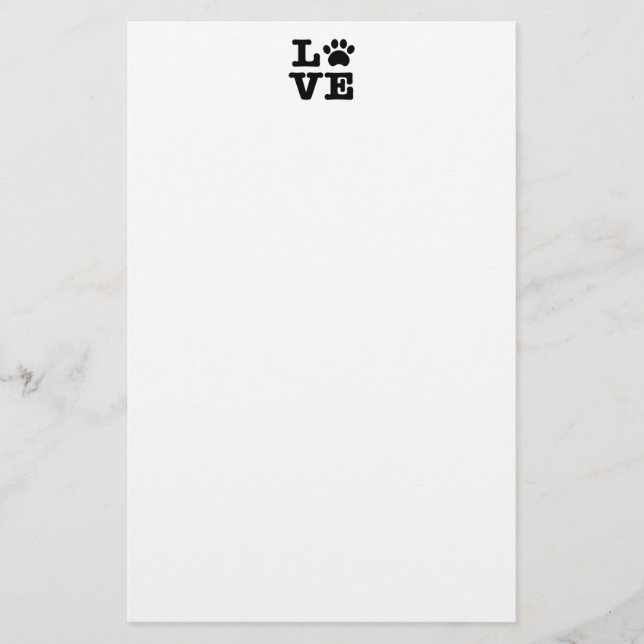 Love Paw Print Stationery (Front)