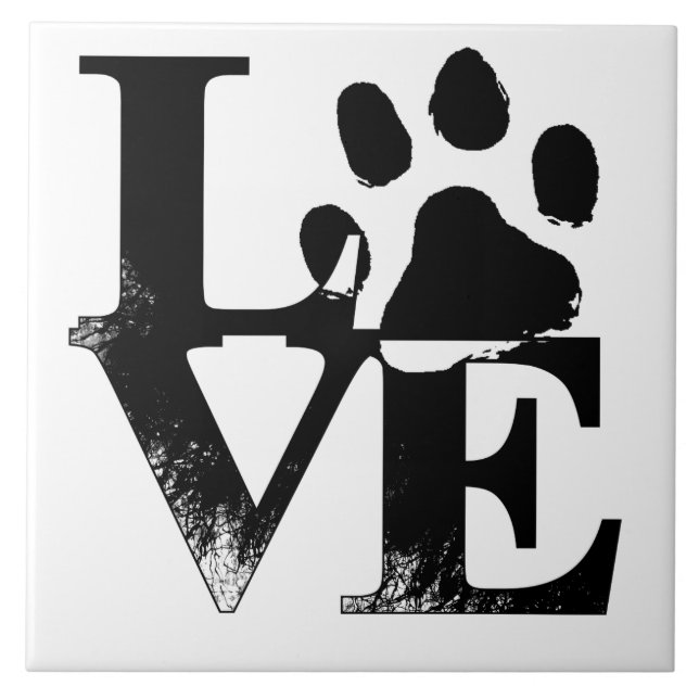 Love Paw Print Tile (Front)