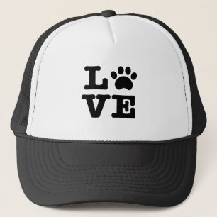 Love Paw Print Trucker Hat
