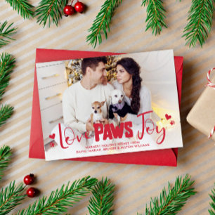 Love Paws Joy - Pets Christmas Photo Holiday Card