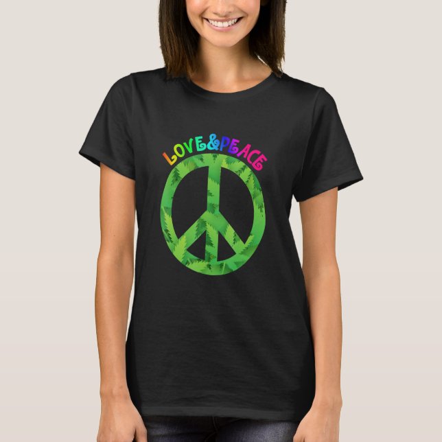 Love Peace 60s 70s Hippie Costume Love Peace 1 T-Shirt (Front)