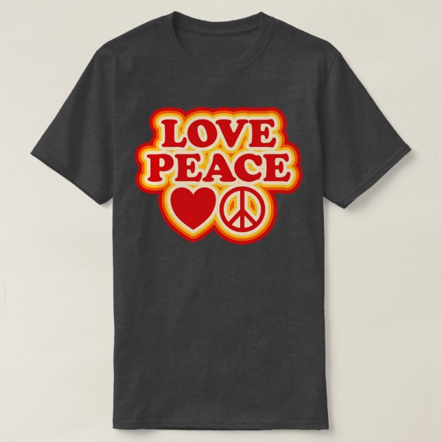 Love Peace 70s Retro Design T-Shirt (Design Front)