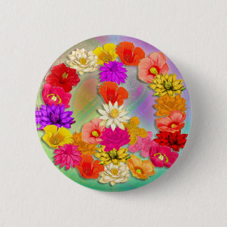 Love & Peace... and Flowers Button