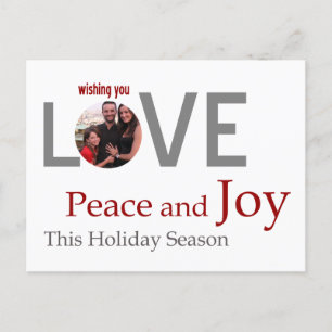 LOVE Peace and JOY customised greeting card