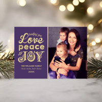 Love Peace and Joy Gold Damask Photo