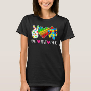 Love Peace Autism Pre-K Autism Student Teacher Kid T-Shirt