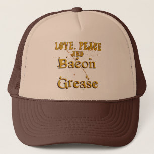 Love Peace & Bacon Grease Trucker Hat
