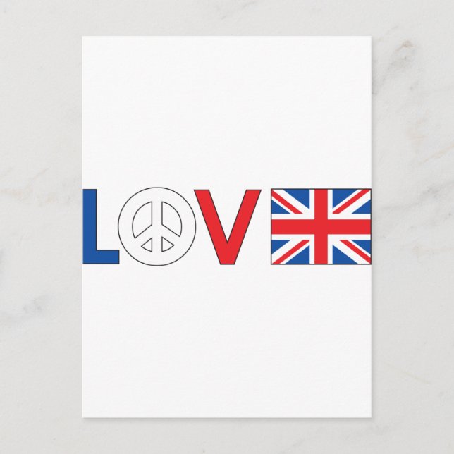 Love Peace Britain Postcard (Front)