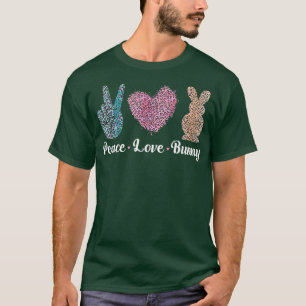 Love Peace Bunny Women Kids Easter Toddler Girl Ea T-Shirt