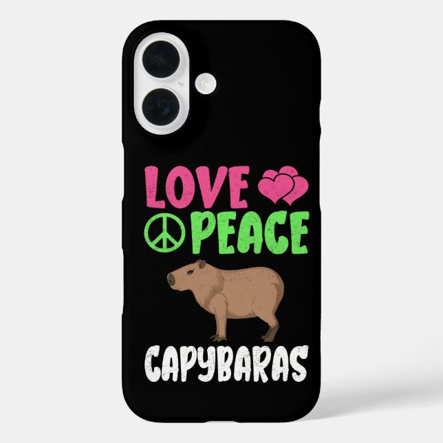 Love Peace Capybaras Cute Animals Capybara Lover Case-Mate iPhone Case (Back)