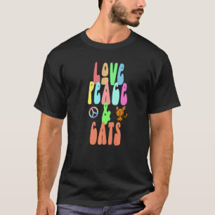 Love Peace & Cats fun hippie costume 14 T-Shirt