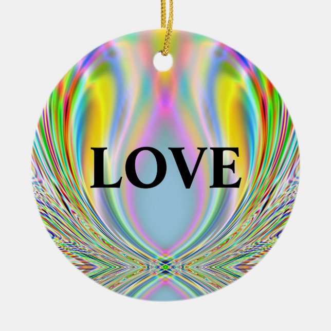 "LOVE - PEACE" CERAMIC ORNAMENT (Front)
