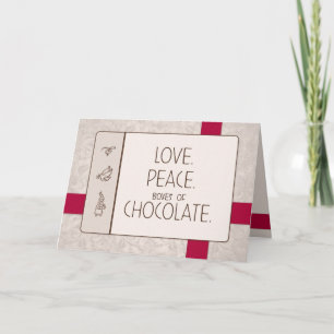 Love. Peace. Chocolate. Christmas Card